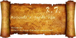 Kolcsár Terézia névjegykártya