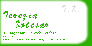 terezia kolcsar business card