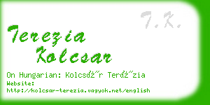 terezia kolcsar business card